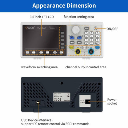 OWON DGE2035 Arbitrary Waveform Generator 35MHz