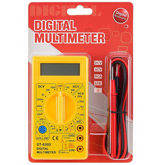 Digital Multimeter Small Yellow Color LCD AC DC Measuring Voltage Current