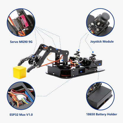ACEBOTT QD022 4 DOF Programmable Robot Arm Kit for Beginners and Teens Compatible With Arduino