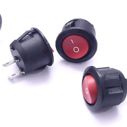 KCD1 6a 250v Round Rocker Switch SPST Panel Mount Round 10A/125V, 6A/250V (Red)