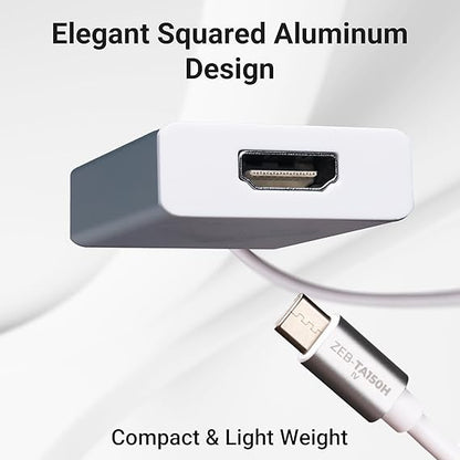 ZEBRONICS ZEB TA150H TYPE C TO HDMI Converter, HDMI 4K, 15cm Cable, Compatible with MacBook