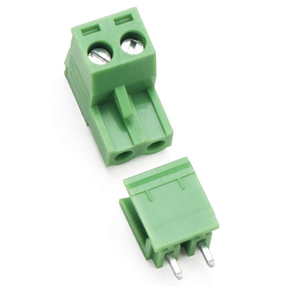 2 Pin Straight Male Female Plug-in Screw Terminal Block Connector PBT (1 Pair)