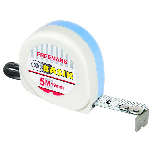 FREEMANS BKC519 5m x 19mm Measuring Tape with Belt Clip