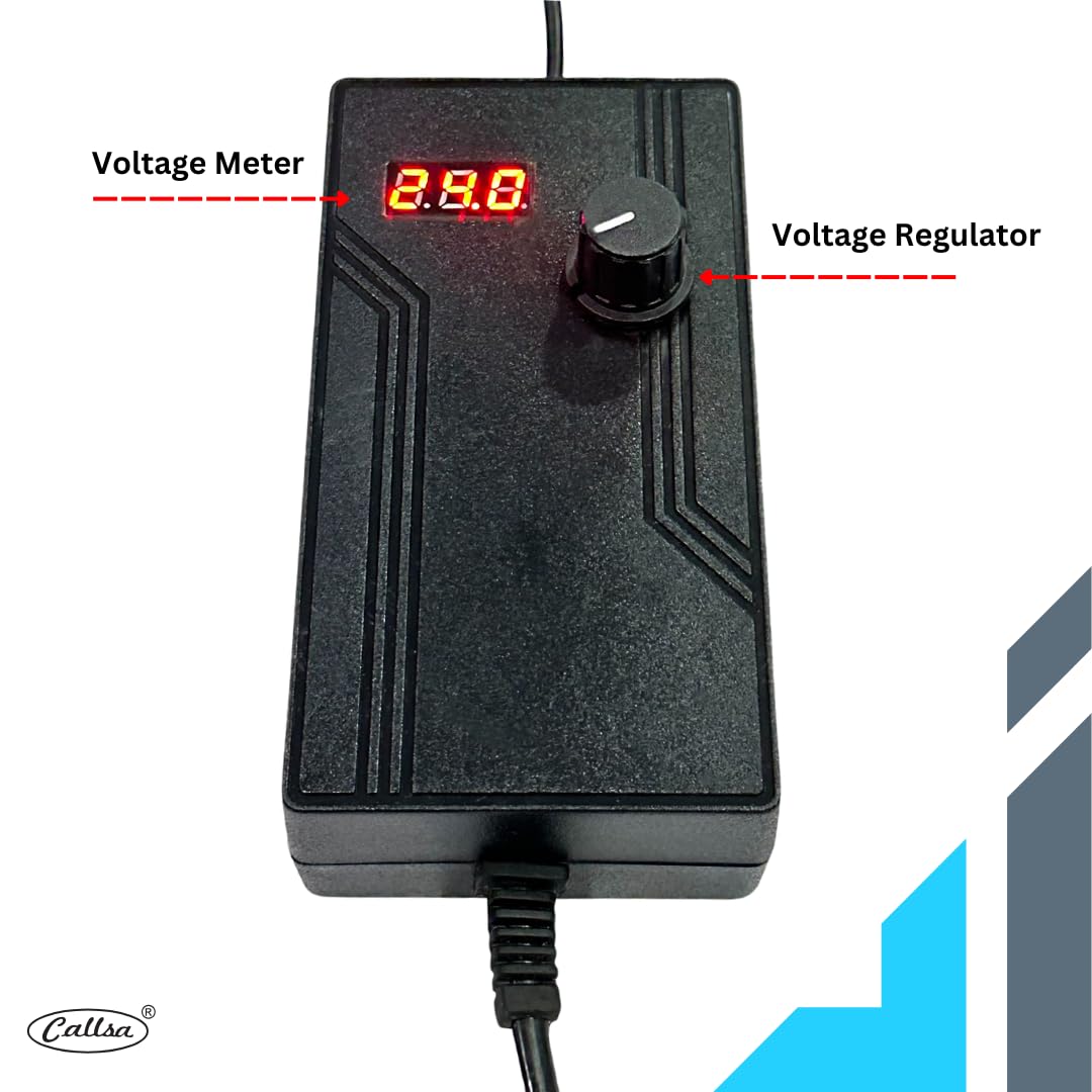 Callsa 28W 3V-14V Adjustable Power Adapter, Power Supply with LED Voltage Display and Variable DC 3V 6V 9V 12V 14V, It Suitable for Household Electronics - 2Amp Max