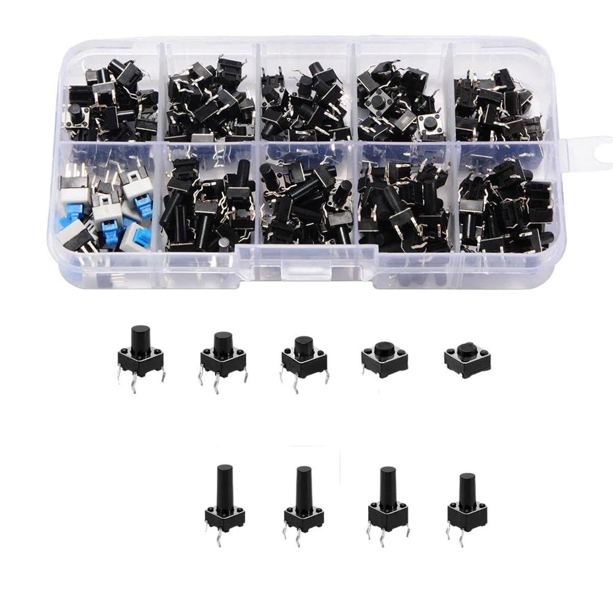 180 Pcs 10 Type Tectile Push Button Switch