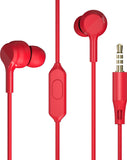 Zebronics Zeb-Bro (RED) in Ear Wired Earphones with Mic, 3.5mm Audio Jack, 10mm Drivers