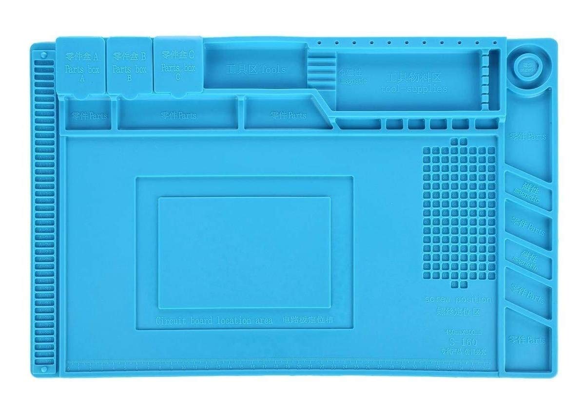 ESD Safe Anti Static Heat Insulation Working Silicone Magnetic Mat - Large (450x300 mm)