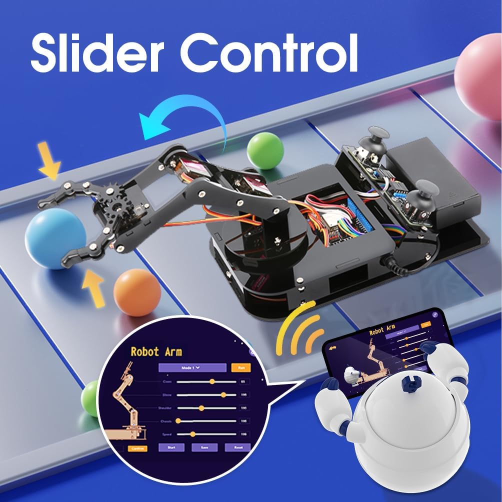 ACEBOTT QD022 4 DOF Programmable Robot Arm Kit for Beginners and Teens Compatible With Arduino