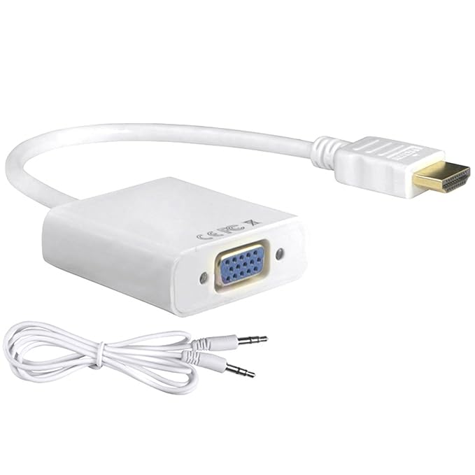 Micro HDMI to VGA Converter Cable With AUDIO (White)