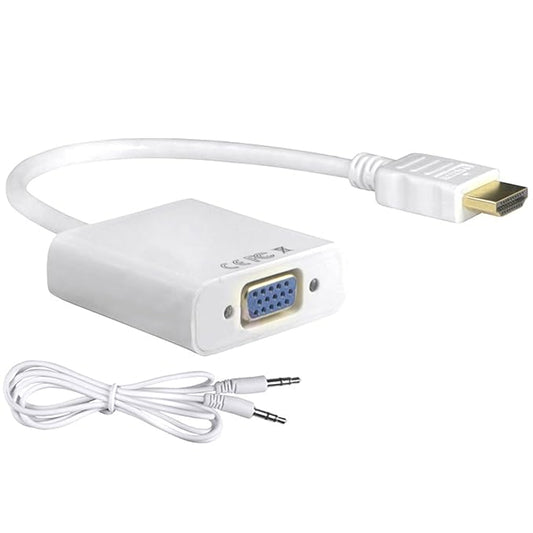 Micro HDMI to VGA Converter Cable With AUDIO (White)