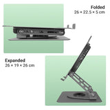 ZEBRONICS Zeb-NS4000 360° Rotatable, Foldable, Adjustable with Fan Anti Rust Universal Laptop Stand