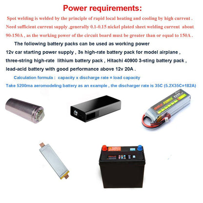 DIY Handheld Spot Welding Pen 12V Battery Storage Spot Welder PCB Circuit Board Welding
