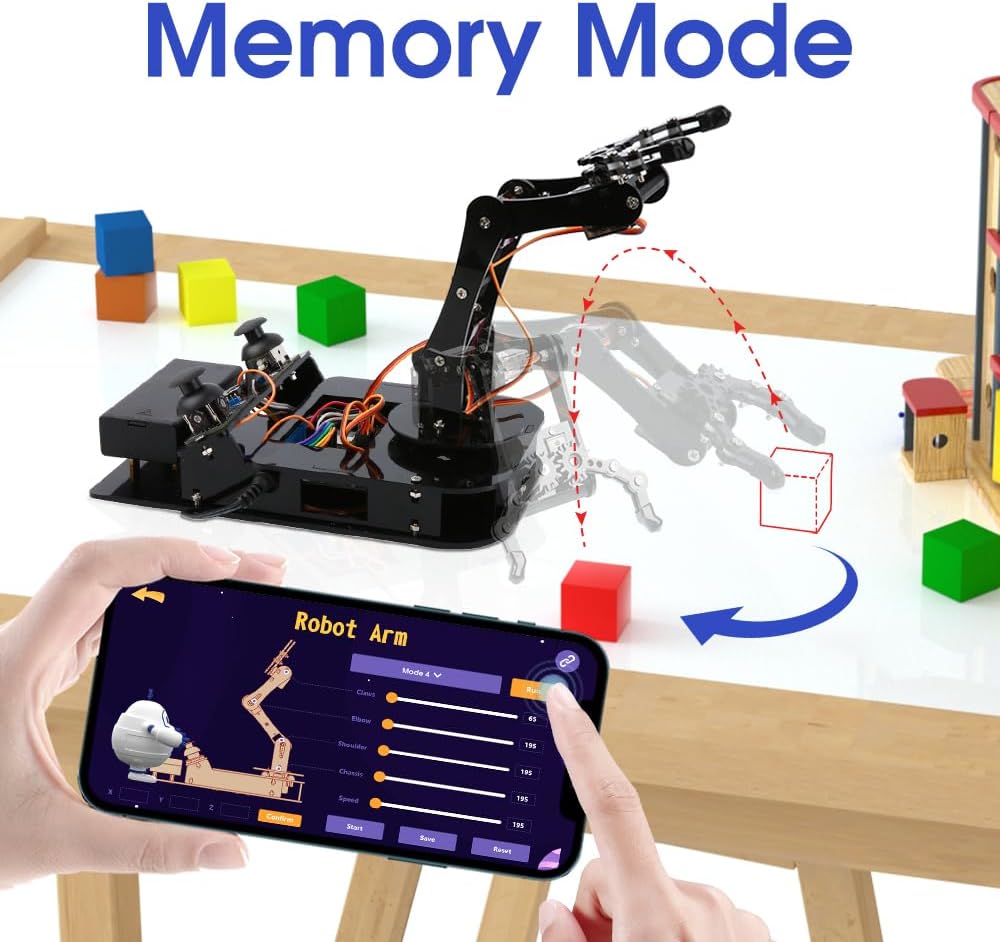 ACEBOTT QD022 4 DOF Programmable Robot Arm Kit for Beginners and Teens Compatible With Arduino