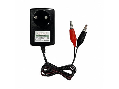 Callsa 6 V 1 Amp Fast Battery Charger with Double Indicator (AC Input 220v 50Hz Dc Output 6 Volt 1 Amp) SMPS Battery Charger with Battery Clip Red and Black