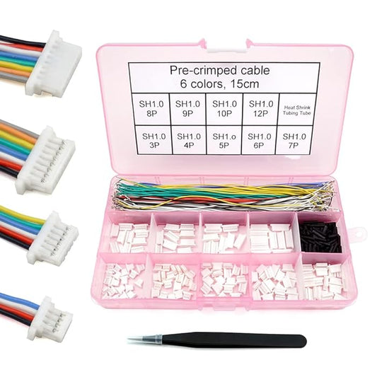 SH 1.0 Connectors and Pre-Crimped Silicone Cables Compatible with JST SH 1.0mm for F4 Pro F7 Racing drone 15cm Wire