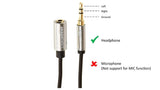 Male to Female Stereo Audio Cable (Aux Extension Cable) with Gold Plated Connectors- 6 Feet (3.5mm) - Does not support mic