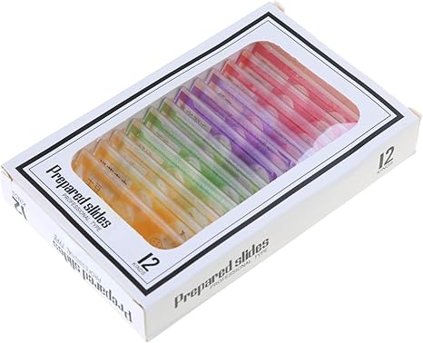 DIY 12 Kinds Prepared Microscope Slides Of Animals Flowers Insects Sample Specimens Biological Microscope