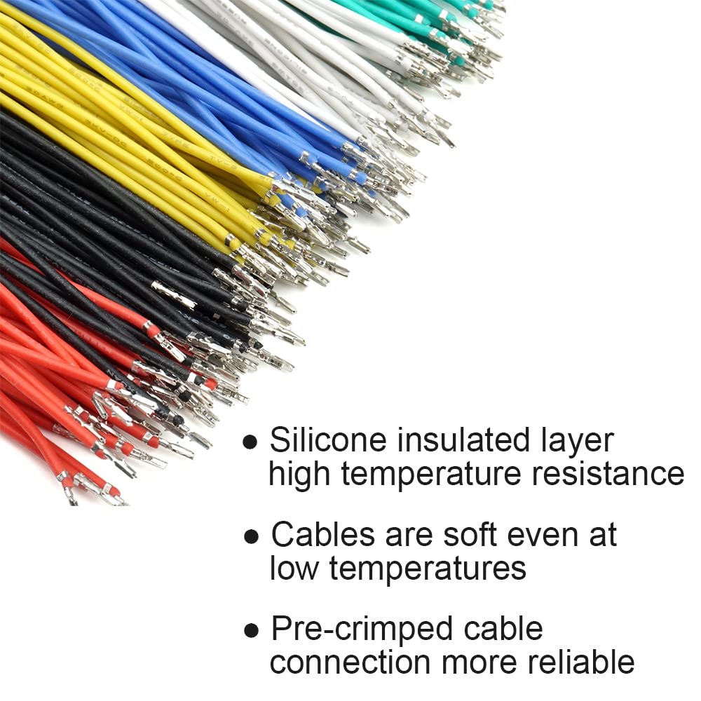 SH 1.0 Connectors and Pre-Crimped Silicone Cables Compatible with JST SH 1.0mm for F4 Pro F7 Racing drone 15cm Wire