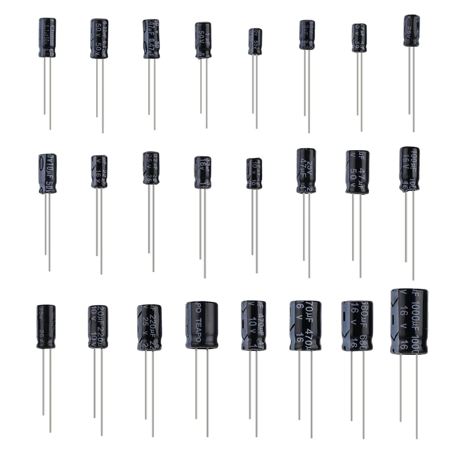 88 PCS Assorted Electrolytic Capacitor with Durable Plastic Storage Box