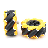 80mm Mecanum Wheel for BO Motor (TT Motor) (Pack of 2) -Yellow