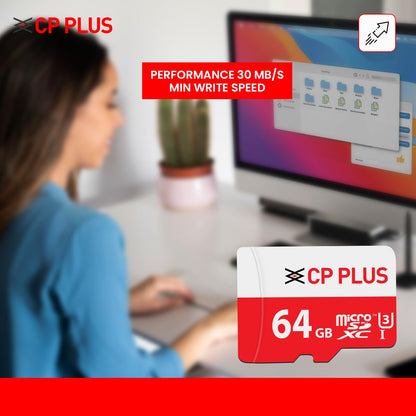 CP PLUS High Speed Data Transfer 64 GB Micro SD Card with 30 MB/s Min Write Speed, CP-NM64