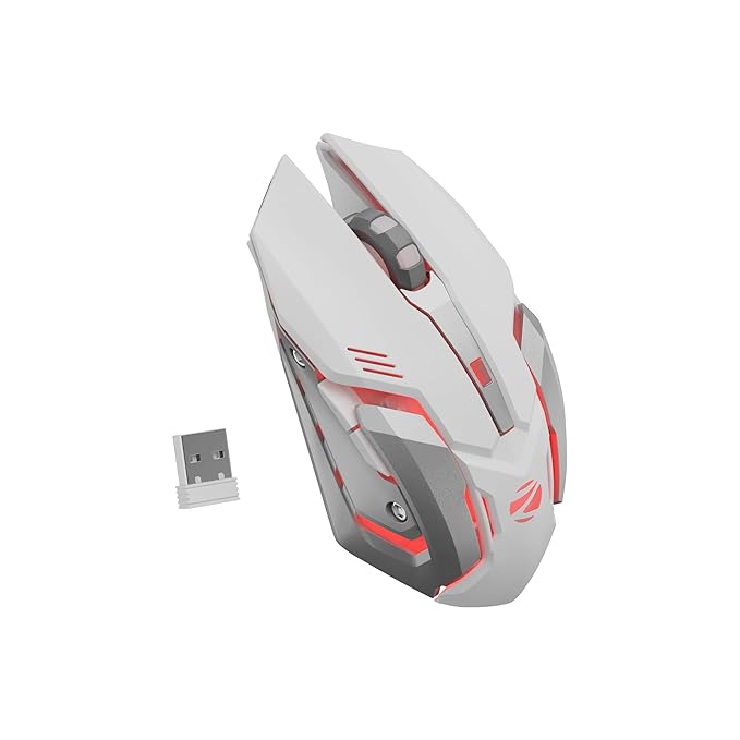 ZEBRONICS Transformer PRO Gaming Wireless Keyboard & Mouse Combo (White+Silver)