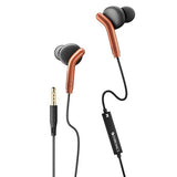 ZEBRONICS Bro in Ear Wired Earphones with Mic, 3.5mm Audio Jack, 10mm Drivers, Phone/Tablet Compatible (Orange)