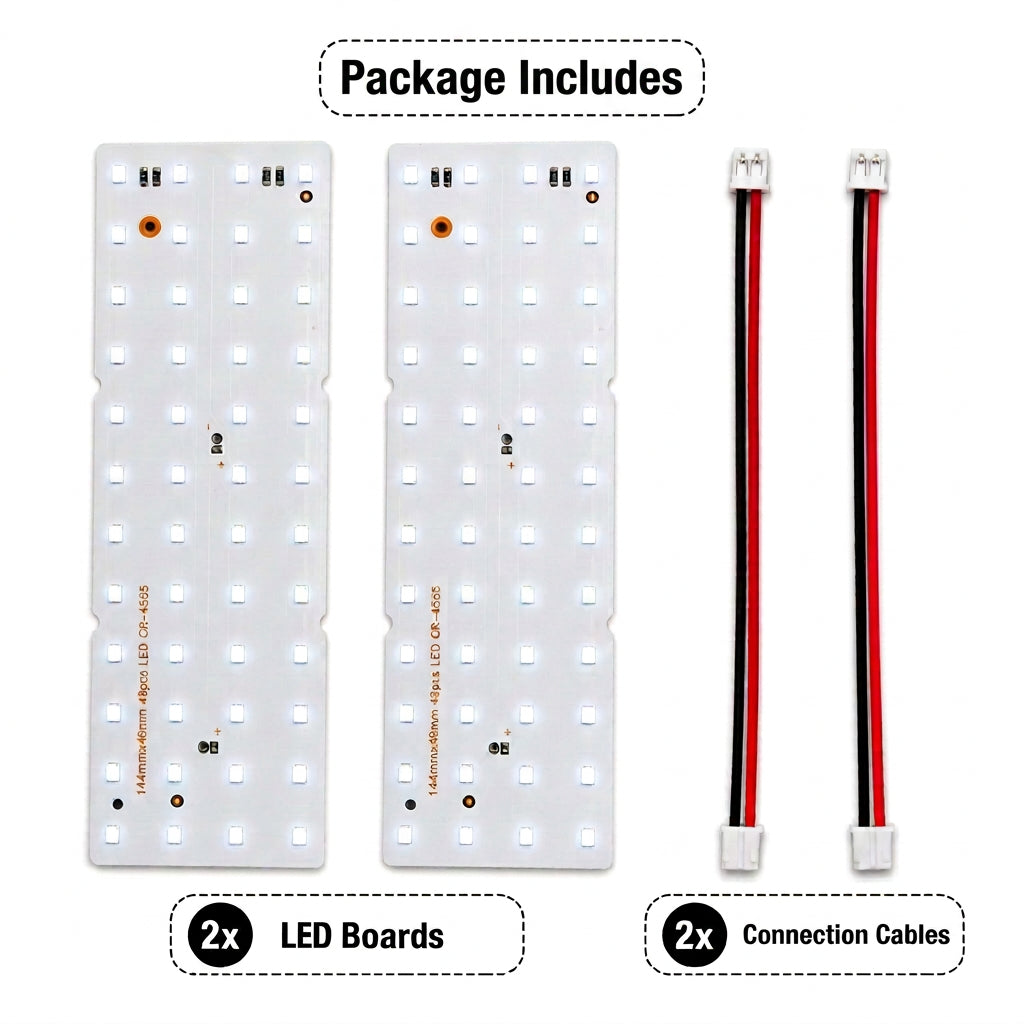 Lithophane LED Backlight Panel, Warm White, 5V, 48 LEDs, 144 × 48 mm (Pack of 2)