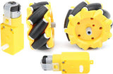 80mm Mecanum Wheel for BO Motor (TT Motor) (Pack of 2) -Yellow
