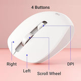ZEBRONICS JAGUAR (White+Grey) Wireless Mouse, 2.4GHz with USB Nano Receiver, High Precision Optical Tracking, 4 Buttons, Plug & Play, Ambidextrous, for PC/Mac/Laptop