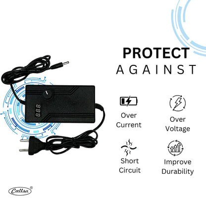 Callsa 28W 3V-14V Adjustable Power Adapter, Power Supply with LED Voltage Display and Variable DC 3V 6V 9V 12V 14V, It Suitable for Household Electronics - 2Amp Max