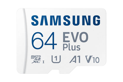 Samsung EVO Plus 64GB Micro SDXC w/SD Adaptor, Up-to 160MB/s, Memory Card, MB-MC64SA/IN