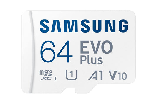 Samsung EVO Plus 64GB Micro SDXC w/SD Adaptor, Up-to 160MB/s, Memory Card, MB-MC64SA/IN