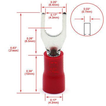 Fork Terminal insulated Crimp Spade Battery Connector (1 Pc)