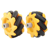 80mm Mecanum Wheel for BO Motor (TT Motor) (Pack of 2) -Yellow