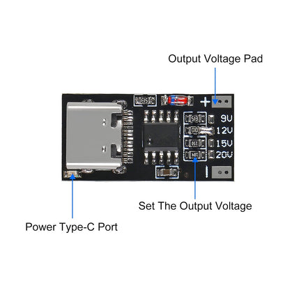 USB-C PD Trigger Board Module PD/QC Decoy Board Fast Charge USB Type-c to DC 9V 12V 15V 20V High Speed Charger Power Delivery Boost Module