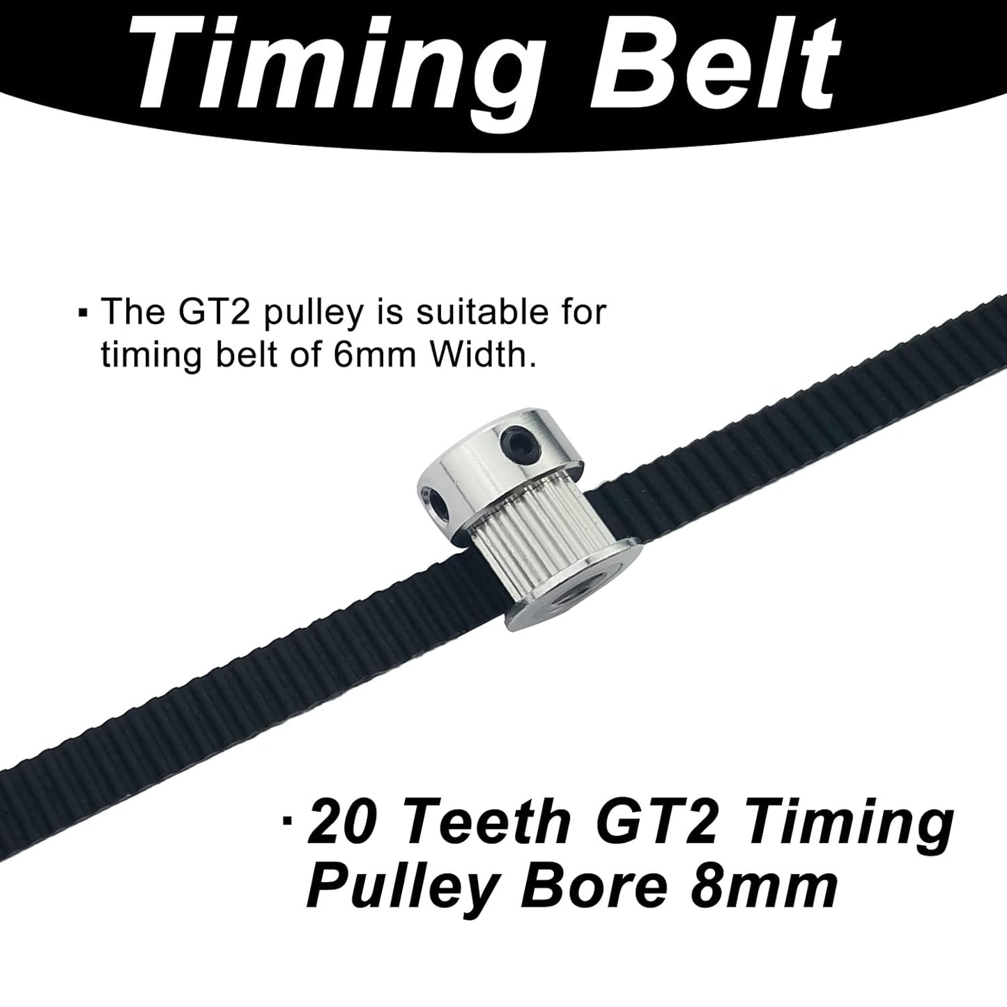 GT2 20 Teeth 8mm Bore Timing Pulley for 6mm Belt
