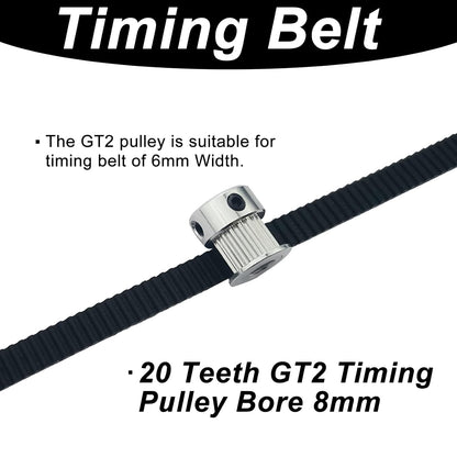 GT2 20 Teeth 8mm Bore Timing Pulley for 6mm Belt