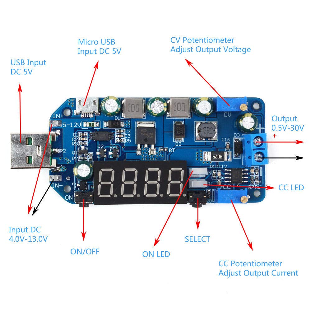 DC-DC 15W Adjustable Step UP/Down Power Supply Module Boost Buck Voltage Converter 15W 5V to 3.3V 9V 12V 24V 30V (ZK-DP2)