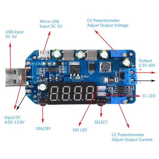 DC-DC 15W Adjustable Step UP/Down Power Supply Module Boost Buck Voltage Converter 15W 5V to 3.3V 9V 12V 24V 30V (ZK-DP2)
