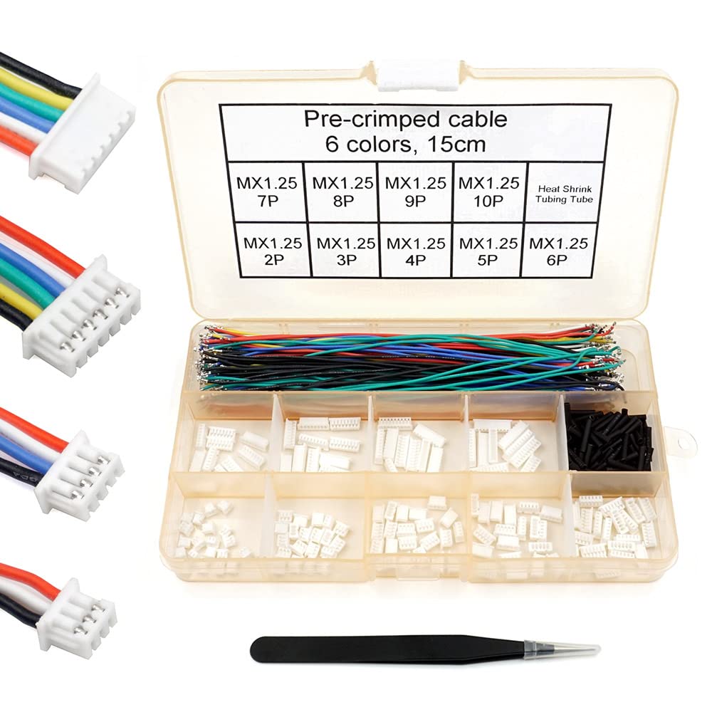 MX1.25 Connectors and Pre-Crimped Silicone 15cm Wire Compatible with Pixhawk