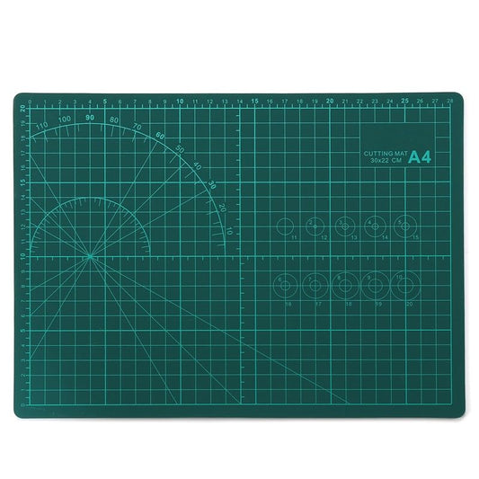 A4 Size Double Sided Flexible Cutting Mat with Marked Pattern and Grids (300X220mm)