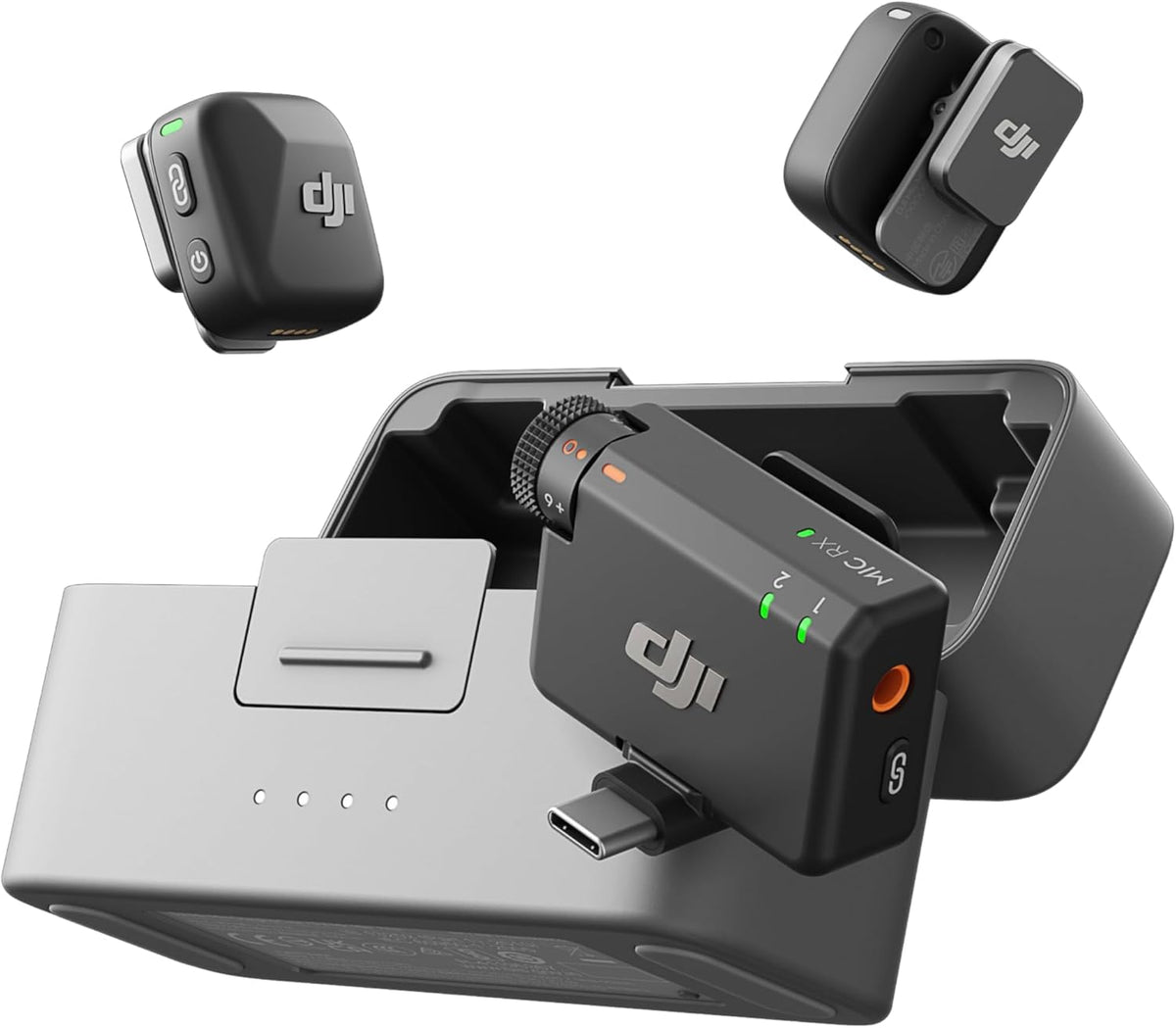 DJI Mic Mini (2 TX + 1 RX + Charging Case) 2-Person Compact Ultra Light Wireless Microphone with Noise Cancelling