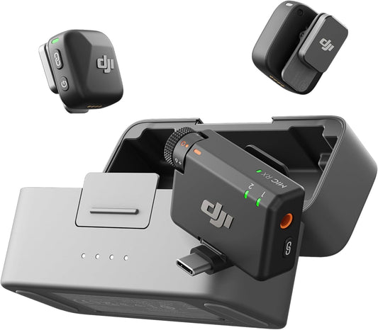 DJI Mic Mini (2 TX + 1 RX + Charging Case) 2-Person Compact Ultra Light Wireless Microphone with Noise Cancelling