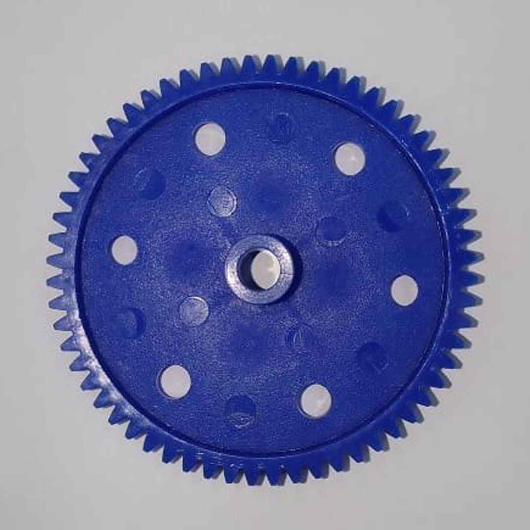 60 Teeth 65 mm Plastic Spur Pinion Gear 6mm Shaft (Blue)