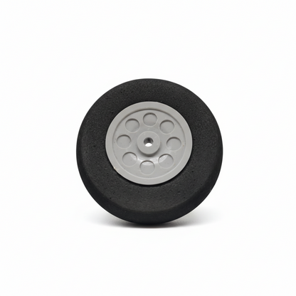 Black wheel with a gray center on a white background