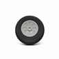 Black wheel with a gray center on a white background