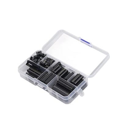 66 Pcs IC Base Kit Flat Foot 8 Specifications 6P-28P IC Chip Holder Kit