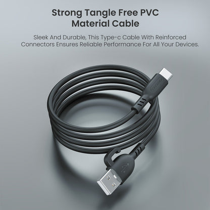 Portronics POR-2881 USB-A to Type-C Data Cable 1 Meter Length (Black)