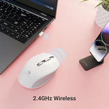 ZEBRONICS JAGUAR (White+Grey) Wireless Mouse, 2.4GHz with USB Nano Receiver, High Precision Optical Tracking, 4 Buttons, Plug & Play, Ambidextrous, for PC/Mac/Laptop